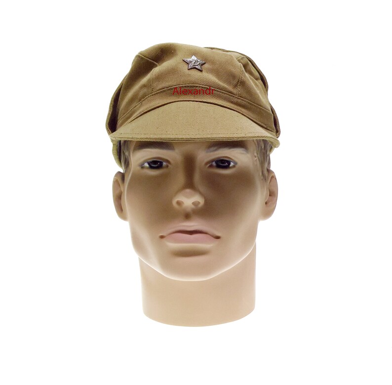 Russian Army Afghan Cap Military Soldier Hat Soviet USSR Star Uniform Khaki Vintage