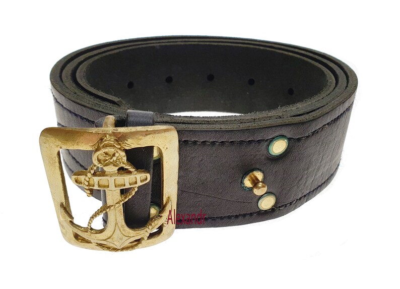 Military Army Naval Belt Anchor Officer Soviet Uniform USSR Russian Army Sailor Vintage