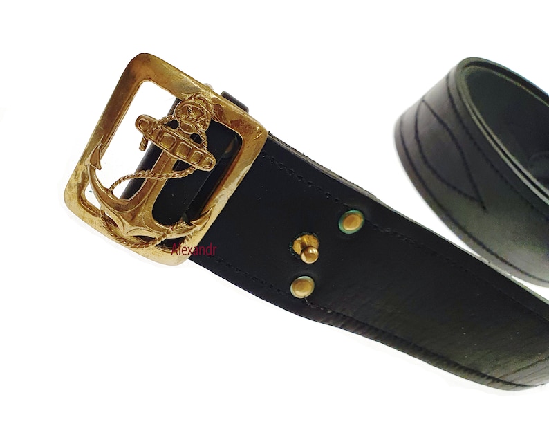 Military Army Naval Belt Anchor Officer Soviet Uniform USSR Russian Army Sailor Vintage