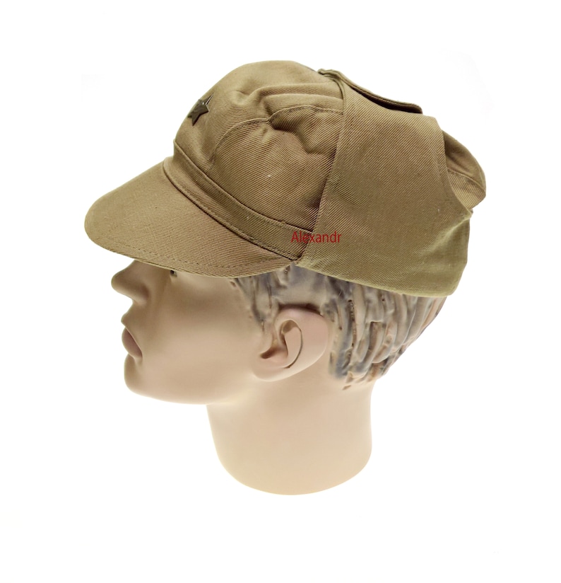 Russian Army Afghan Cap Military Soldier Hat Soviet USSR Star Uniform Khaki Vintage