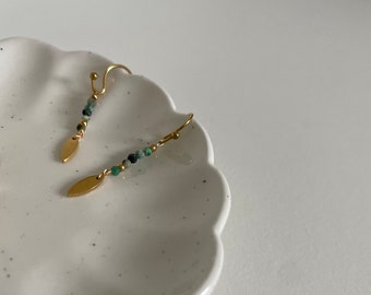 Boucles d'oreilles pendantes, boucles d'oreilles pierre naturelle, bijoux pierre naturelle, cadeau fête des mamans, cadeau maman