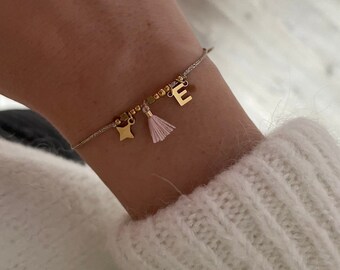 Bracelet personnalisé, bracelet lettre, bracelet initiale, bijou personnalisé, bijou lettre, cadeau naissance, cadeau maman, cadeau d'amitié