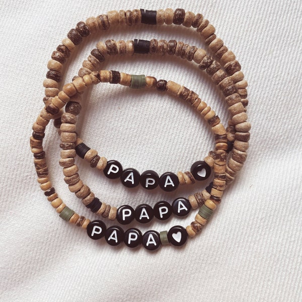 Bracelet papa, cadeau annonce papa, bijou papa, cadeau noël papa, bracelet lettre, bijou lettre, cadeau naissance papa