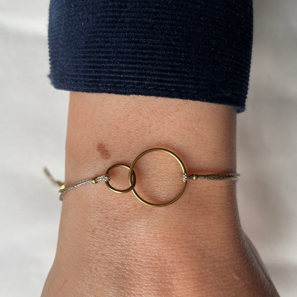 CONSTANCE, Bracelet d'amitié, bracelet cercle entrelacés, bracelet porte-bonheur, cadeau d'amitié, cadeau saint-valentin femme