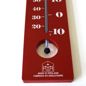 Vintage 1970s Large Red Plastic Habitat Thermometer image 5