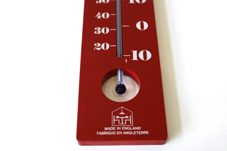 Vintage 1970s Large Red Plastic Habitat Thermometer image 5
