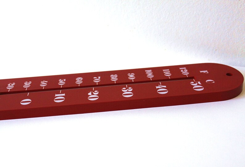 Vintage 1970s Large Red Plastic Habitat Thermometer image 4