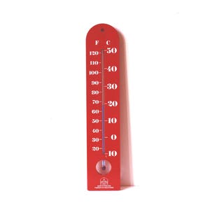 Vintage 1970s Large Red Plastic Habitat Thermometer image 1