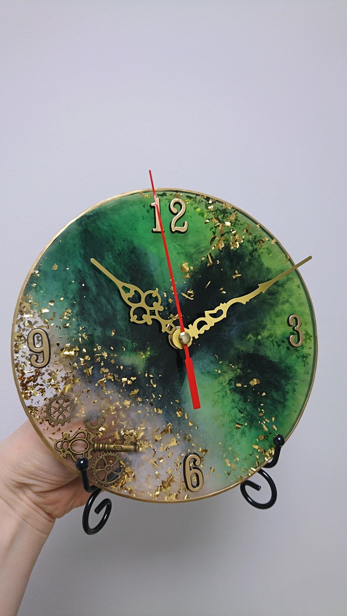 Resin Clock Resin Art Unique Steampunk Clock 20 Cm Gift for Etsy UK
