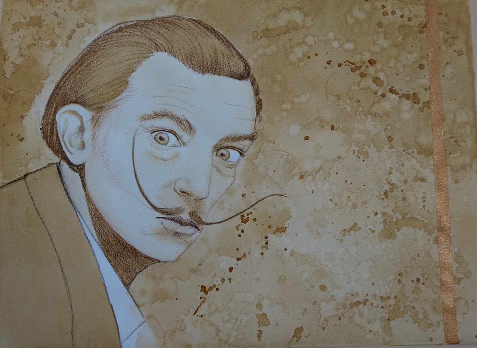 Coffee Painting Dali Salvador Dali Portrait Dali Artist Etsy