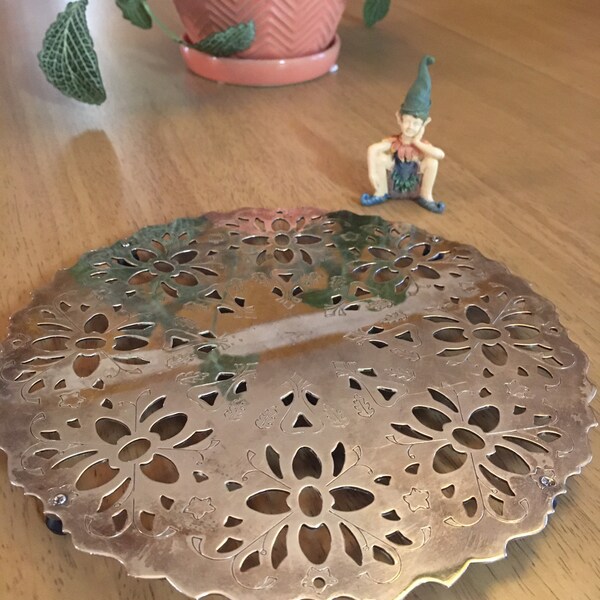 Sous-plat Plaqué Argent - France - Vintage - Rond De Table Argenté