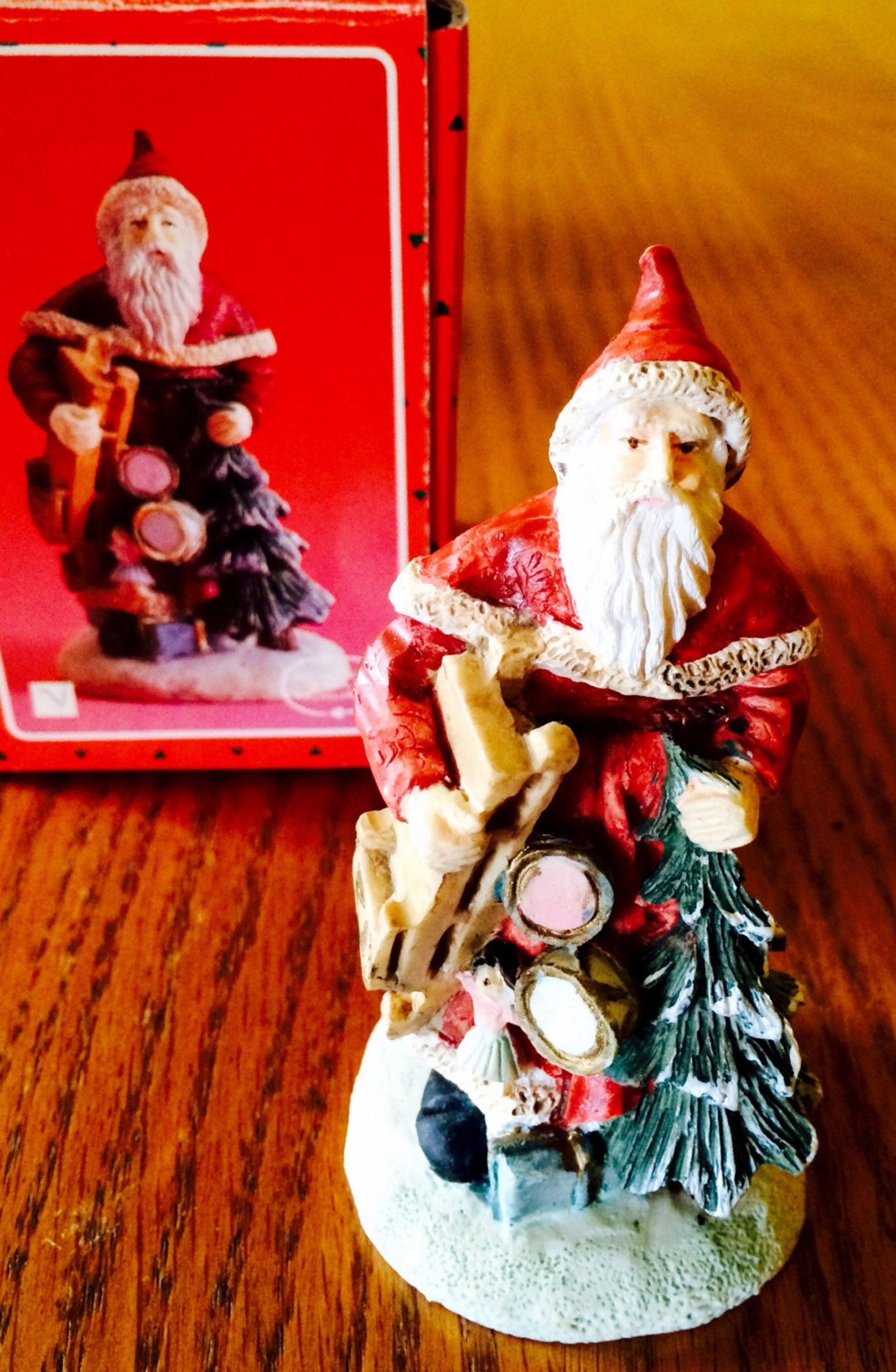 Vintage Christmas Artmark Handcrafted Santa Sculptures | Etsy