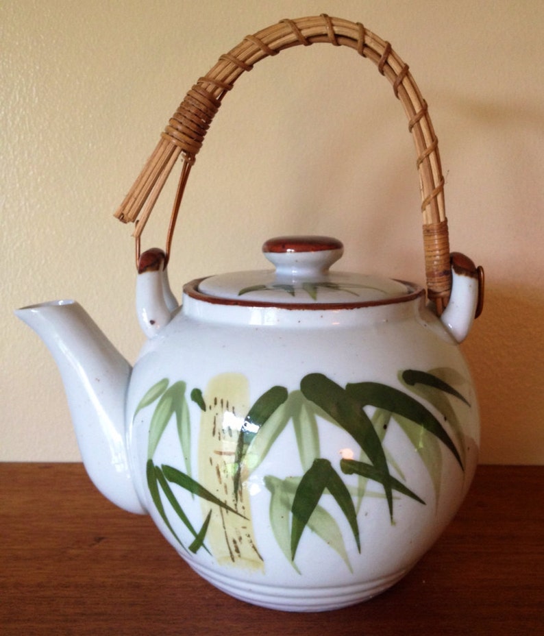 Vintage Handgemalt German Teapot With Bamboo Leaf Design & Etsy Canada