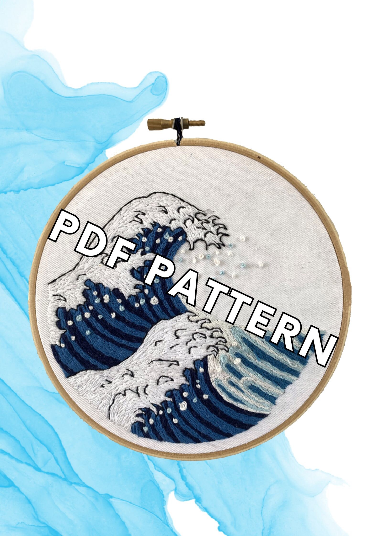 The Great Wave Embroidery Pattern PDF Download File Etsy UK