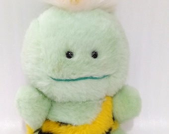 Vintage Sekiguchi Green Pikapon Plush Stuffed Toy Doll Korea