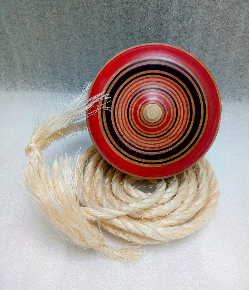 Vintage Japanese Spinning Top Koma Wooden Toy With String Etsy