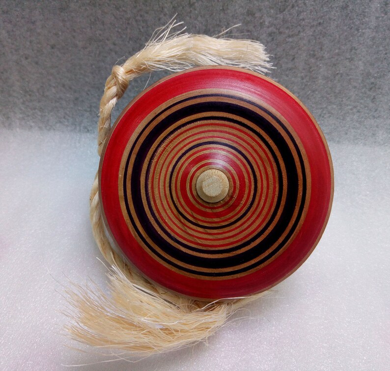 Vintage Japanese Spinning Top Koma Wooden Toy With String Etsy