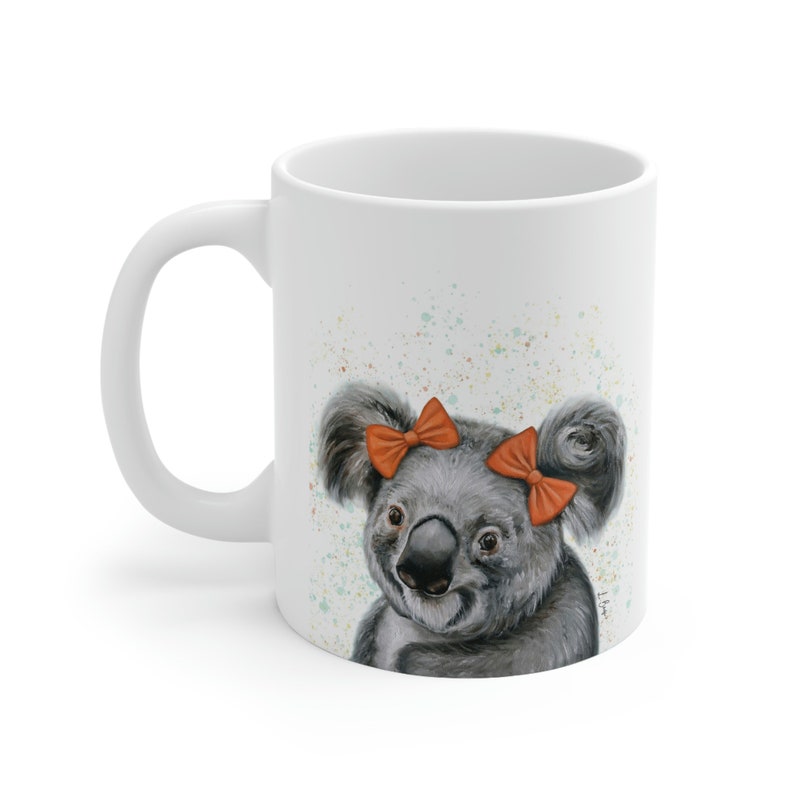 Personalized koala mug, koala gift, koala Ceramic Mug, koala coffee cup, custom name mug, personalizable animal mug, koala art mug image 2