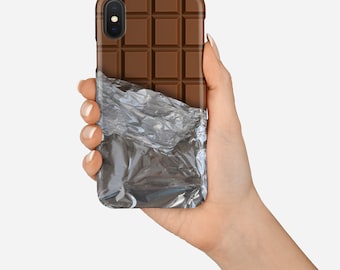 Chocolate bar phone case, chocolate iPhone case, food iphone 17 case, realistic chocolate phone case, chocolate mobile case, samsung galaxy