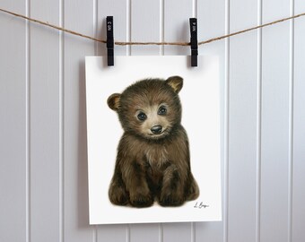 Printable teddy bear print, digital download nursery decor, bear cub print, printable nursery art, animal digital download, bear decor