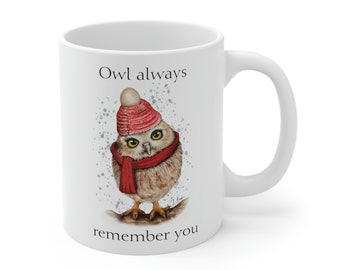 Owl coffee mug, teacher gift, owl teacher mug, animal mug, friend mug, owl cute mug, souvenir mug, farewell gift, childhood educator gift