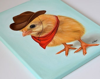 Chick nursery print, baby chick print, nursery wall art, baby chick painting, kids room decor, canvas wall art, boy nursery art, kids canvas