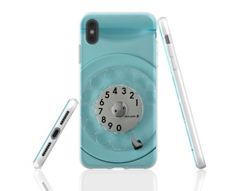 Retro telephone iPhone case, vintage phone mobile case, rotary dial phone iPhone case, clear iphone 17 case, flexible phone case, TPU case