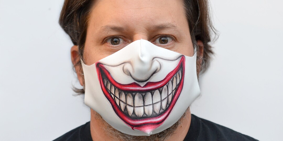 Joker Smile Face Mask Joker Face Mask Washable Face Mask Etsy