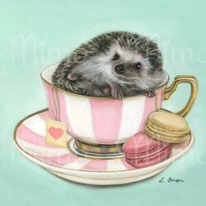 Hedgehog art print. Hedgehog giclee print. Whimsical nursery art. Animal nursery decor. Printed nursery wall art. Hedgehog gift. Pet art. image 5