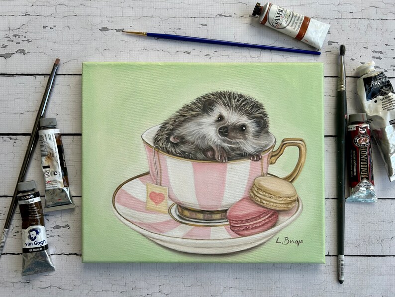 Hedgehog art print. Hedgehog giclee print. Whimsical nursery art. Animal nursery decor. Printed nursery wall art. Hedgehog gift. Pet art. image 7