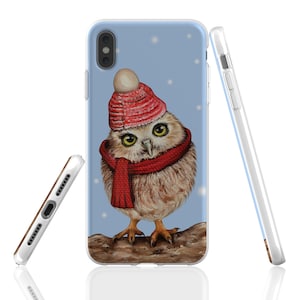Owl phone case, owl gift, art phone case, animal iphone 16 case, winter phone case, woodland gift, cute clear phone case, baby owl iphone