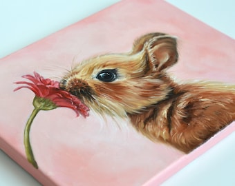 Bunny canvas, nursery wall art, bunny nursery decor, rabbit canvas print, bunny art, bunny giclee canvas, kids canvas, bunny painting, bunny