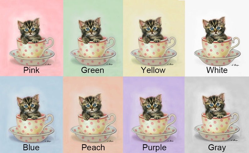 Puede incluir: Un gatito atigrado se sienta dentro de una taza de t&eacute; de lunares rosa y blancos con un platillo a juego. El fondo es de color rosa s&oacute;lido.