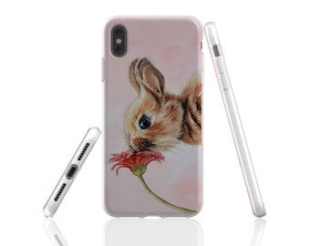 Bunny phone case, rabbit phone case, animal phone case, art phone case, rabbit lover gift, animal lover gift, gift for women, bunny gift