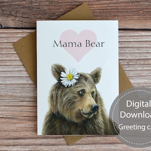 Mama Bear Printable Card, Printable Mother's Day Card, Mama Bear Mother ...