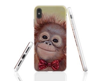 Monkey phone case, animal mobile case, monkey gift, animal art iphone 17 case, flexible phone case, monkey art phone case, funny phone case