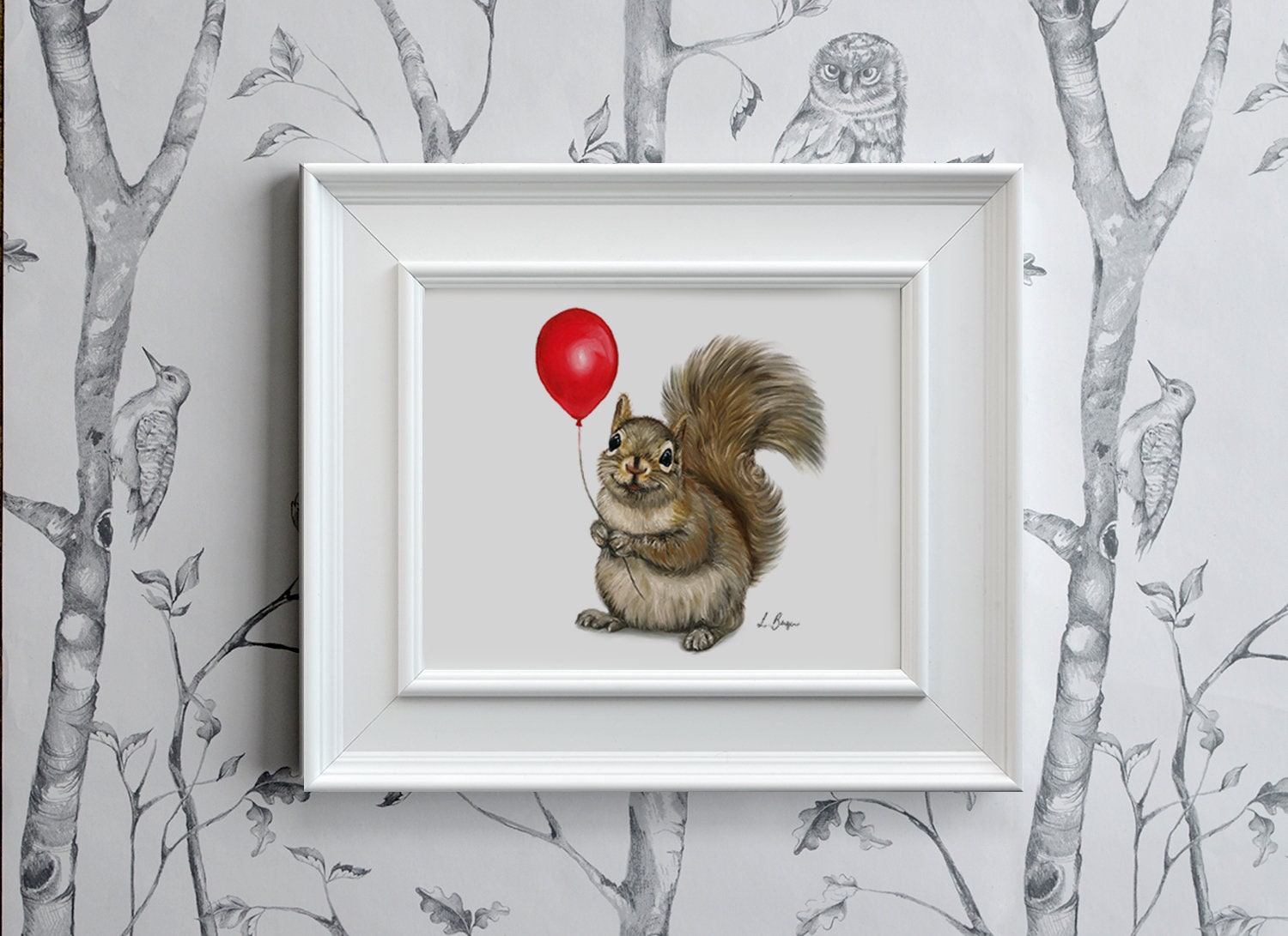 Printable Squirrel Art Digital Download Nursery Decor | Etsy