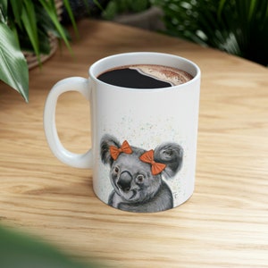 Personalized koala mug, koala gift, koala Ceramic Mug, koala coffee cup, custom name mug, personalizable animal mug, koala art mug image 3