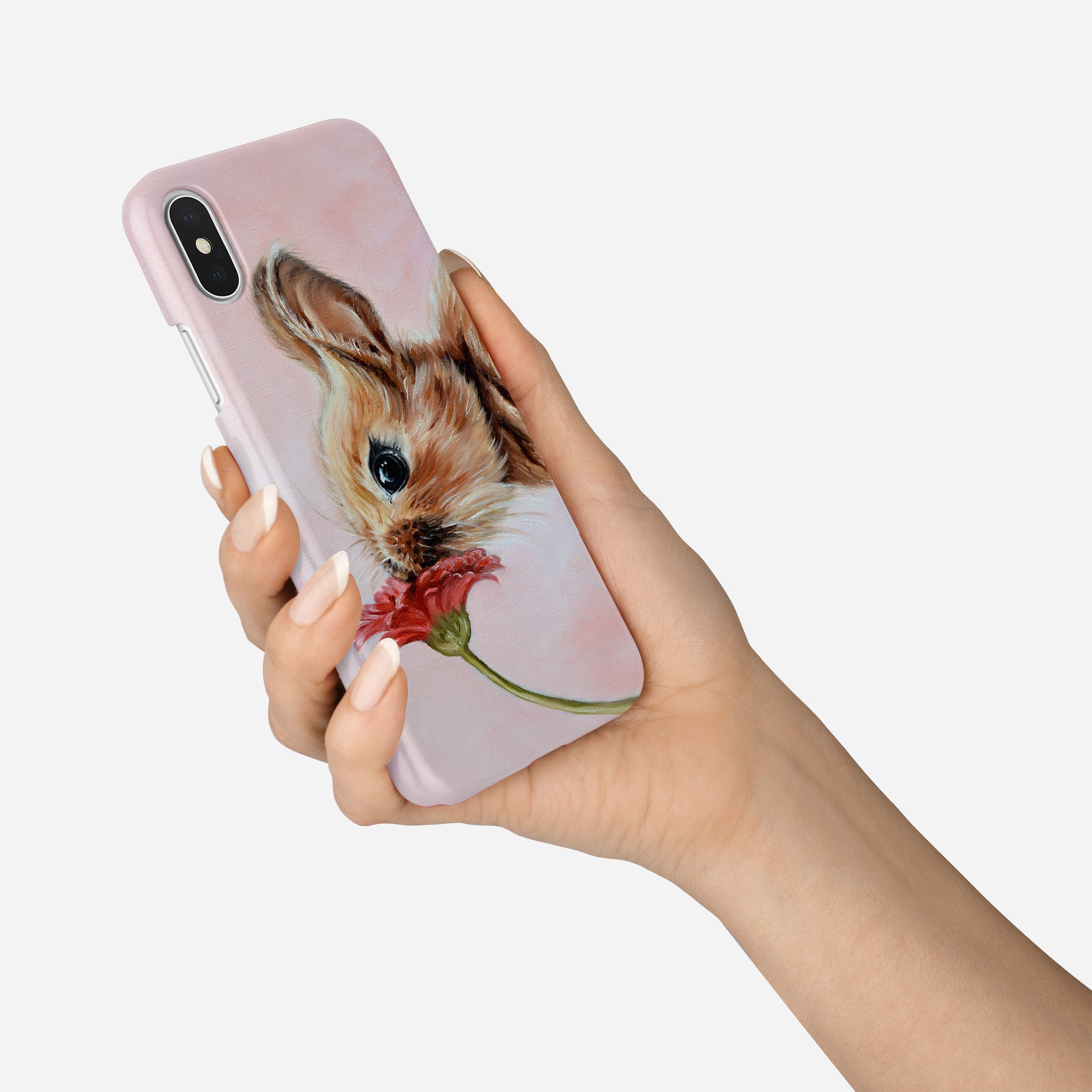 Bunny phone case pink phone case animal phone case art - Etsy.de