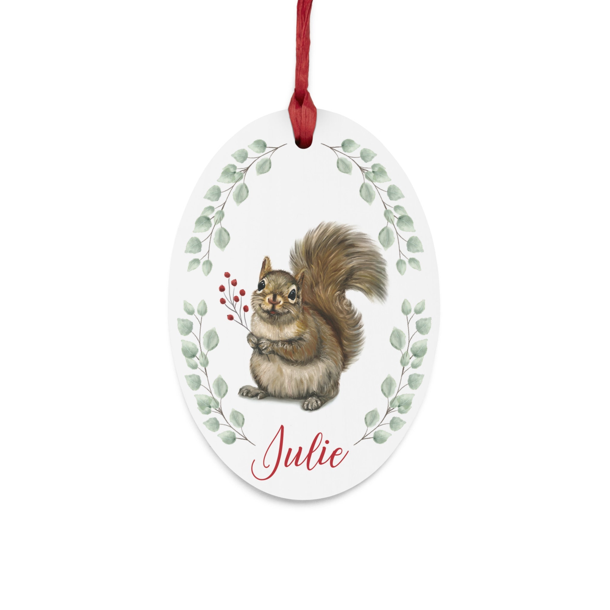 Discover Custom squirrel Christmas ornament, personalized squirrel ornament