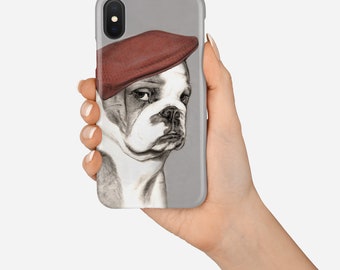 Bulldog phone case, dog phone case, dog lover gift, funny phone case, english bulldog, illustration phone case, dog samsung case, pixel case
