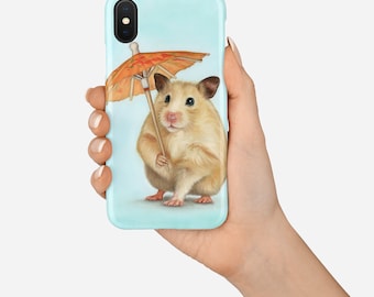 Hamster art phone case, animal phone case, hamster iPhone 17 case, pet phone case, pixel phone case, samsung galaxy case, hamster gift