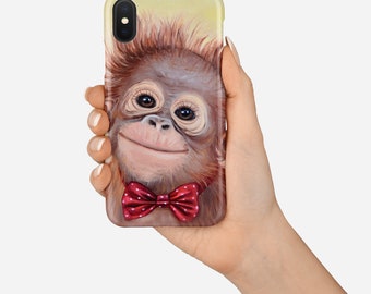 Monkey phone case, monkey iPhone cover, animal iPhone 14 case, orangutan pixel phone case, monkey samsung case, funny animal phone case