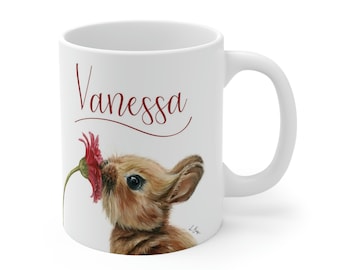 Personalized bunny mug,  personalized Easter mug, bunny coffee Mug, Bunny gift, Rabbit White ceramic Mug