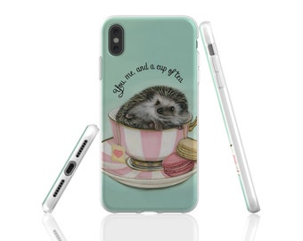 Hedgehog phone case, animal phone case, pet phone case, hedgehog iphone case, hedgehog gift, samsung galaxy case, art phone case, tpu case