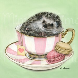 Hedgehog art print. Hedgehog giclee print. Whimsical nursery art. Animal nursery decor. Printed nursery wall art. Hedgehog gift. Pet art. image 2