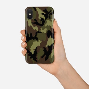 Green camo phone case, camouflage iPhone case, camo print mobile case, camo samsung case, camo google phone case, camo pixel case, art phone Bild 1