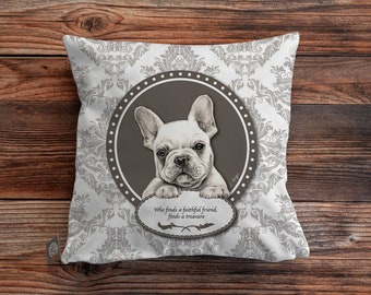 French bulldog cushion cover, dog cushion cover, dog pillow, dog portrait, animal, dog decor, dog lovers gif, animal cushion, pet cushion