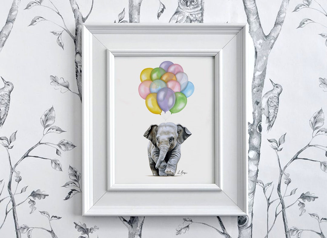 Baby Elephant Print, Nursery Wall Art, Elephant Wall Art, Elephant ...