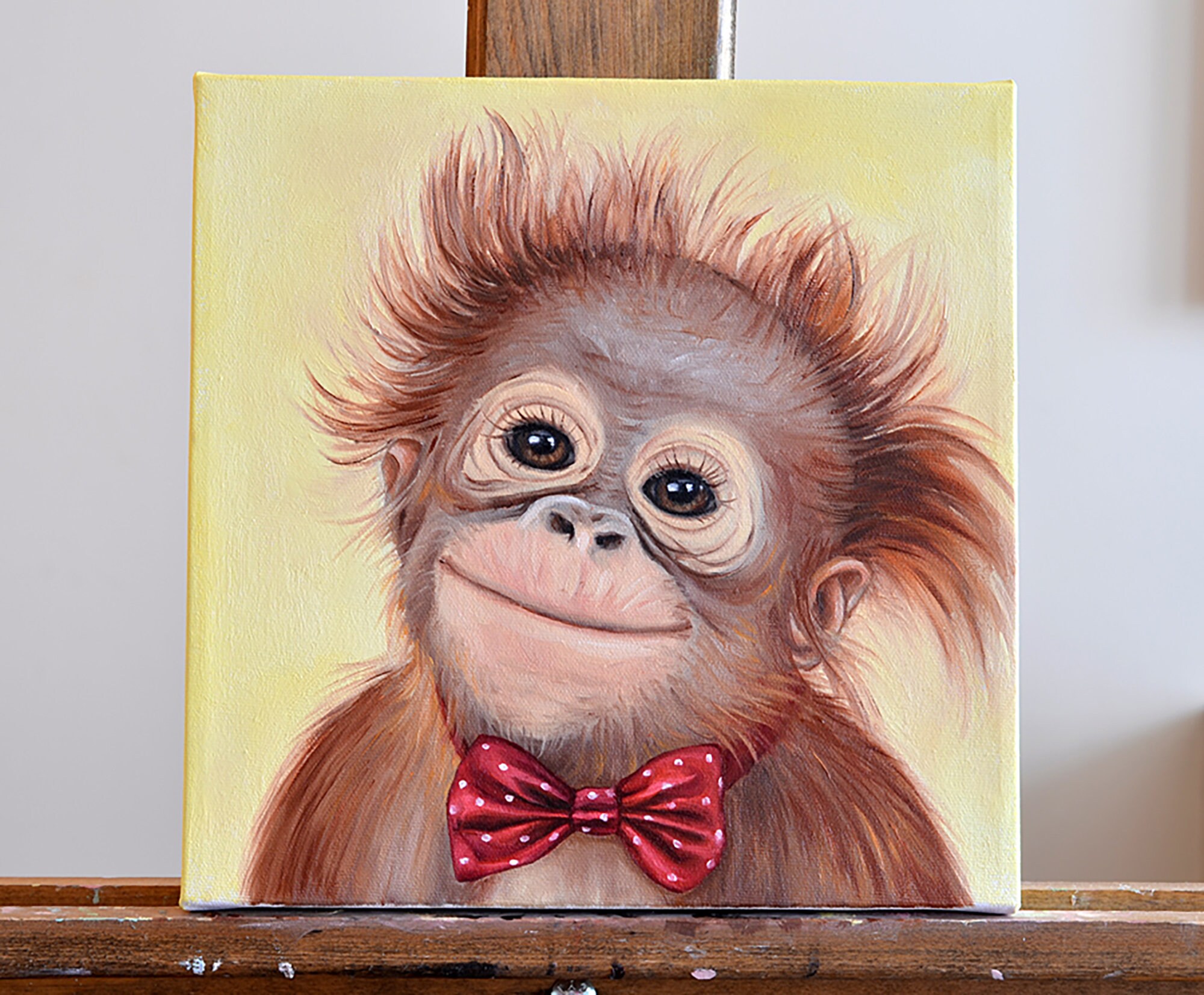 Dessin Animé Mignon Bébé Singe Assis | Vecteur Premium